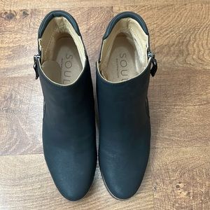 Soul Naturalizer Women's Black Haley Manmade Wedge Ankle Bootie Size 10